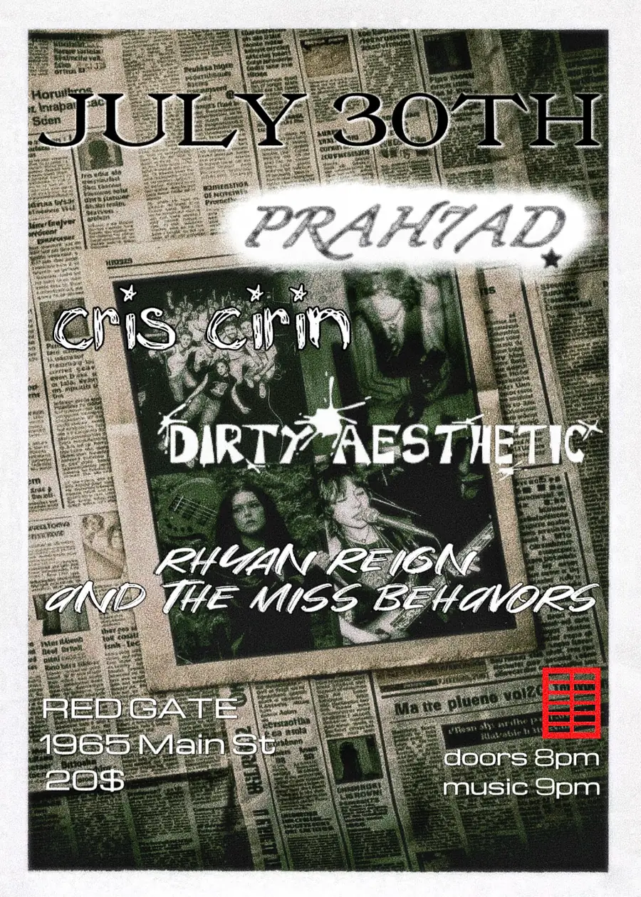 Red Gate show poster, Jul 30, 2026
